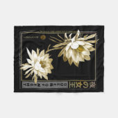 Queen Of The Night Moonflower Ephyllum Japanese Fl Fleece Deken (Voorkant (Horizontaal))