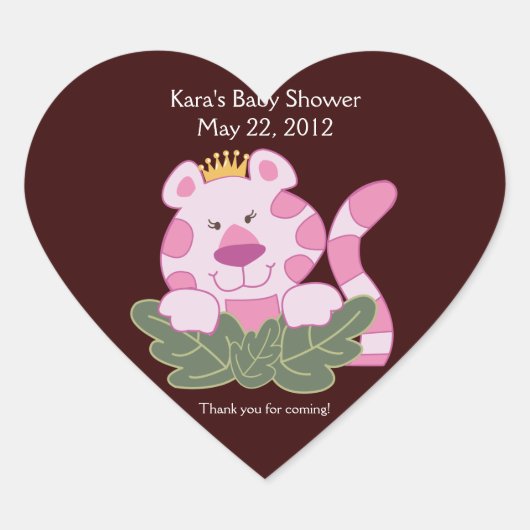 Queen of the Oerwoud HEART SHAPE Favor Sticker (Voorkant)