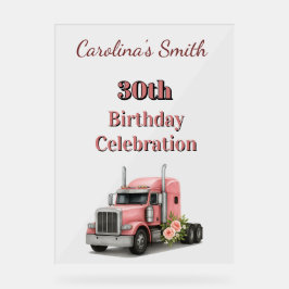 Queen of the Road Verjaardag Vrouw Vrachtwagenchau Acryl Bord