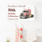 Queen of the Road Verjaardag Vrouw Vrachtwagenchau Spandoek (Insitu)