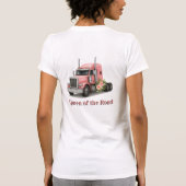 Queen of the Road Verjaardag Vrouw Vrachtwagenchau T-shirt (Achterkant)