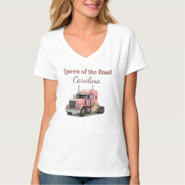Queen of the Road Verjaardag Vrouw Vrachtwagenchau T-shirt