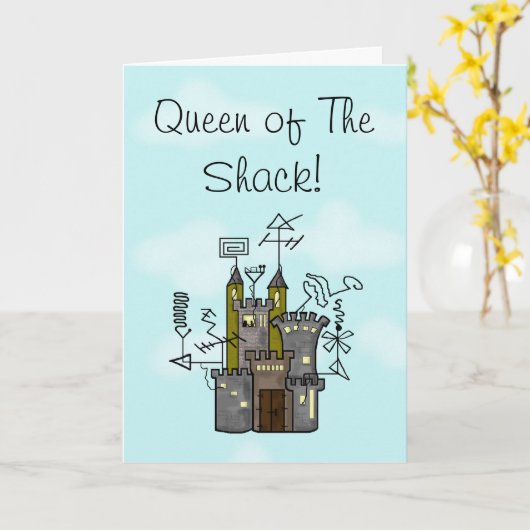 Queen of The Shack Wenskaart - Pas het aan! Kaart (Gele Bloem)