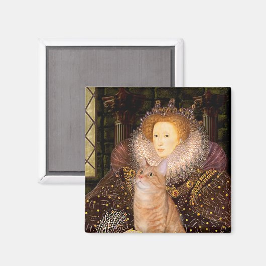 Queen - Oranje Tabby kat 46 Magneet (Voorkant / Achterkant)