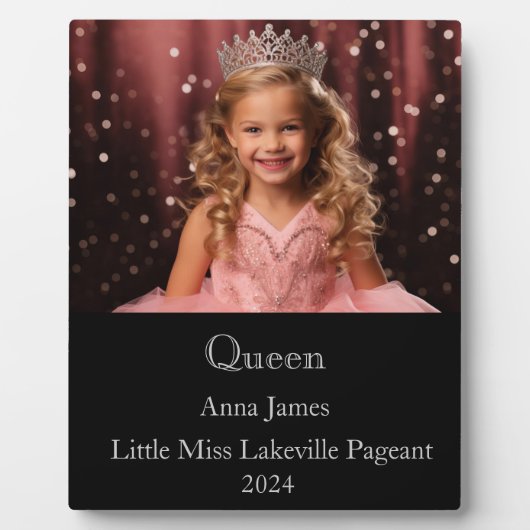 Queen Pageant Plaque Fotoplaat (Voorkant)