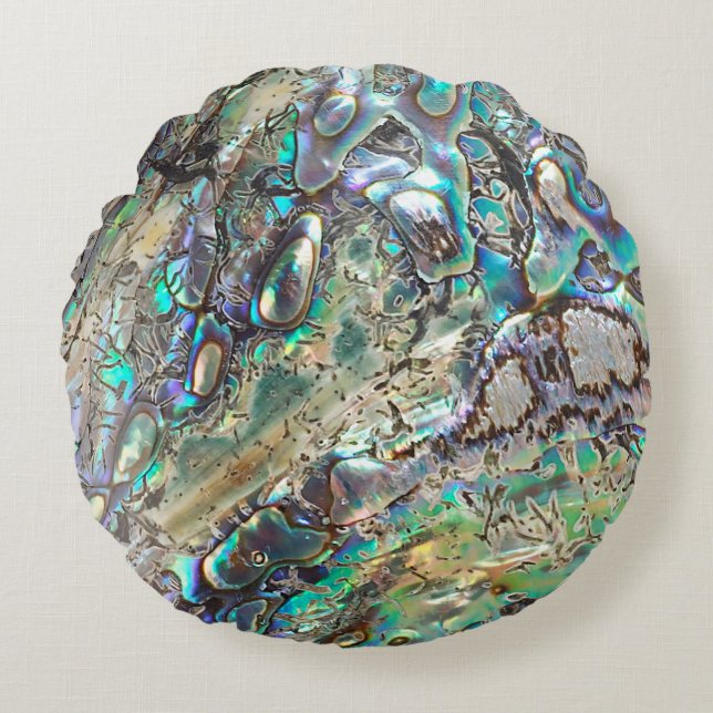 Queen paua shell rond kussen (Voorkant)