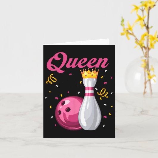 Queen Pin Bowler Bowling Lover Bowling Queens Kaart (Gele Bloem)