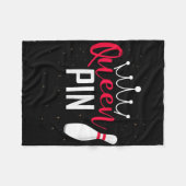 Queen Pin Shirt Bowler Bowling League For Bowling  Fleece Deken (Voorkant (Horizontaal))