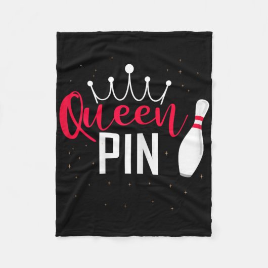 Queen Pin Shirt Bowler Bowling League For Bowling  Fleece Deken (Voorkant)
