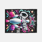 Queen Pin Shirt Bowler Bowling League For Bowling Fleece Deken (Voorkant (Horizontaal))