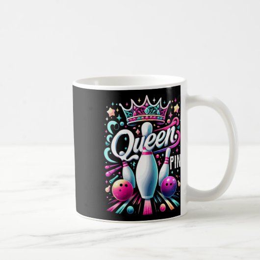 Queen Pin Shirt Bowler Bowling League For Bowling  Koffiemok (Rechts)