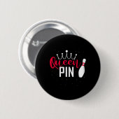 Queen Pin Shirt Bowler Bowling League For Bowling Ronde Button 5,7 Cm (Voorkant /achterkant)