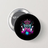 Queen Pin Shirt Bowler Bowling League For Bowling Ronde Button 5,7 Cm (Voorkant /achterkant)