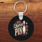 Queen Pin Shirt Bowler Bowling League For Bowling Sleutelhanger (Voorkant)