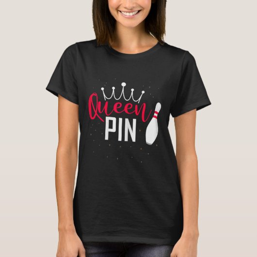 Queen Pin Shirt Bowler Bowling League Voor Bowling (Voorkant)