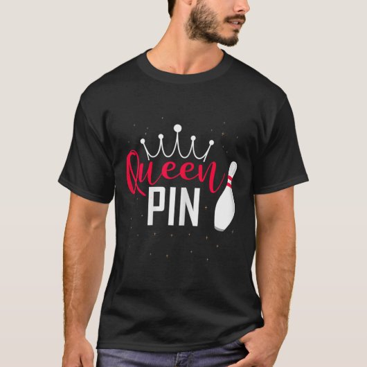 Queen Pin Shirt Bowler Bowling League Voor Bowling (Voorkant)