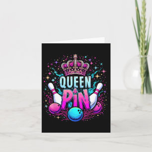 Queen Pin Shirt Bowler Bowling League voor Bowling Kaart
