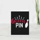 Queen Pin Shirt Bowler Bowling League voor Bowling Kaart (Voorkant)