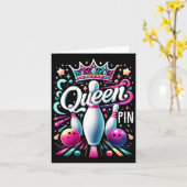 Queen Pin Shirt Bowler Bowling League voor Bowling Kaart (Gele Bloem)