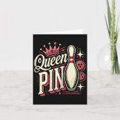 Queen Pin Shirt Bowler Bowling League voor Bowling Kaart (Voorkant)