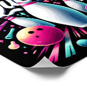 Queen Pin Shirt Bowler Bowling League Voor Bowling Poster (Hoek)