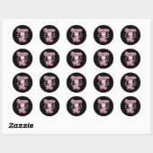 Queen Pin Women's Girls Bowling Cat  Ronde Sticker (Vel)