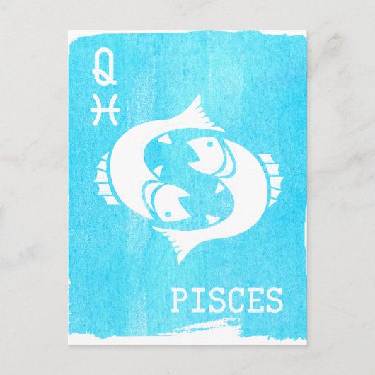 Queen Pisces Horoscope Star Sign Zodiac Birthday Briefkaart (Voorkant)