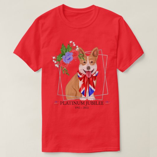 Queen Platinum Jubilee CorgiQueens Jubilee T-shirt (Design voorkant)