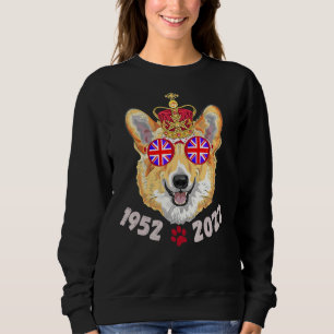 Queen Platinum Jubilee T Queen's Royal Corgi Sungl Trui