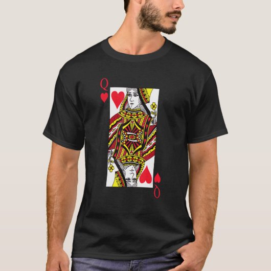 Queen Red Hearts Costume Blackjack Kaarten Poker 2 T-shirt (Voorkant)