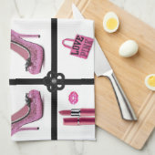 Queen roze keukenhanddoek (Quarter Fold)