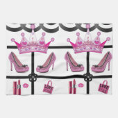 Queen roze keukenhanddoek (Horizontaal)