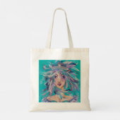 Queen Safine Blue Paars Mermaid Ocean Princess Tote Bag (Achterkant)