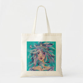 Queen Safine Blue Paars Mermaid Ocean Princess Tote Bag