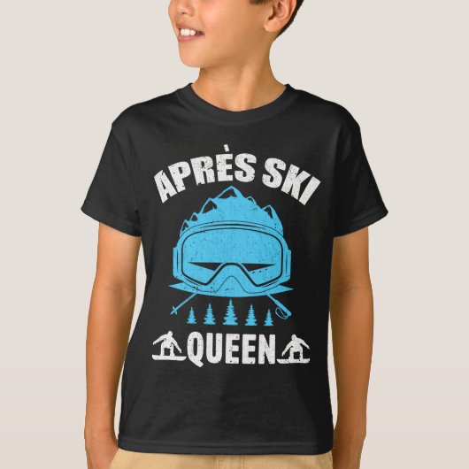 Queen Skiing Snowboard Winter Sports Apres Ski T-shirt (Voorkant)