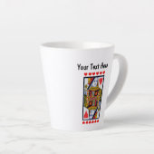 Queen Spelen Kaart Bright Red Hearts Latte Mok (Rechterhoek)
