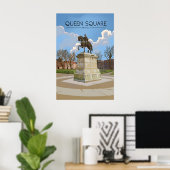 Queen Square Bristol Reisposter Poster (Thuiskantoor)