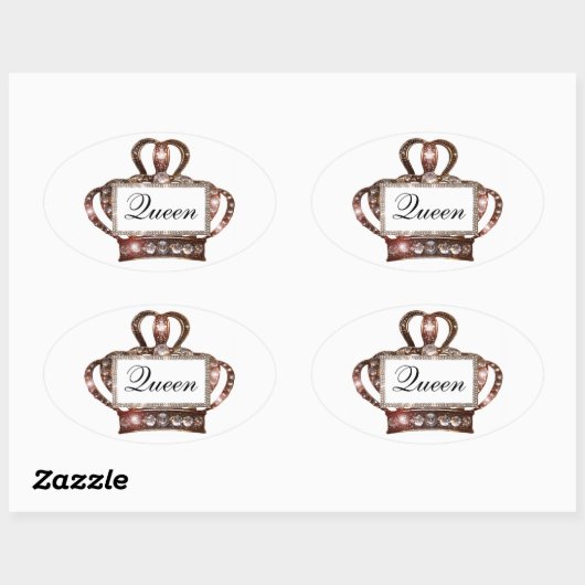 "Queen" Tiara Label Stickers (Vel)