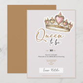 Queen to be elegant bridal shower invitation feestdagenkaart (Voorkant / Achterkant)