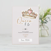 Queen to be elegant bridal shower invitation feestdagenkaart (Staand voorkant)