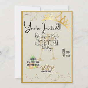 Queen verjaardagsuitnodiging kaart