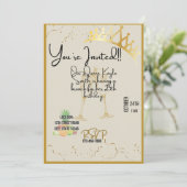 Queen verjaardagsuitnodiging kaart (Staand voorkant)