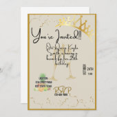 Queen verjaardagsuitnodiging kaart (Voorkant / Achterkant)