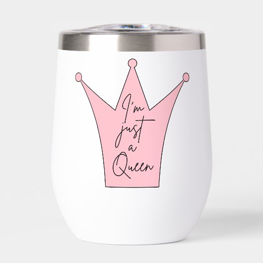 Queen Vibes Wine Tumbler - Ik ben gewoon een konin (Voorkant)
