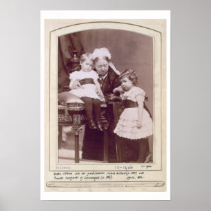 Queen Victoria (1819-1901) met haar kleinkinderen, Poster