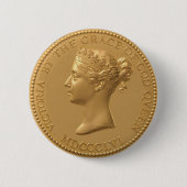 Queen Victoria Coin Ronde Button 5,7 Cm (Voorkant)