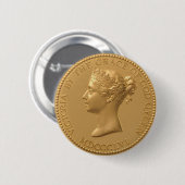 Queen Victoria Coin Ronde Button 5,7 Cm (Voorkant /achterkant)