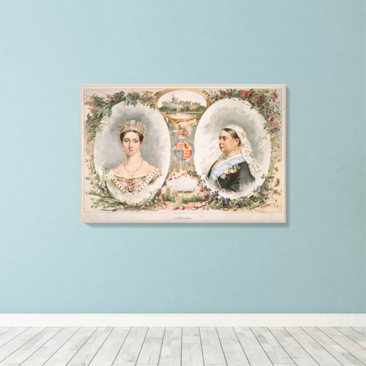 Queen Victoria Golden Jubilee Poster Canvas Afdruk (Insitu (Houten vloer))