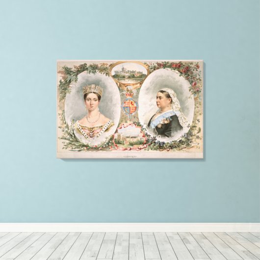 Queen Victoria Golden Jubilee Poster Canvas Afdruk (Insitu (Houten vloer))