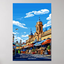 Queen Victoria Market Australië Reizen Poster